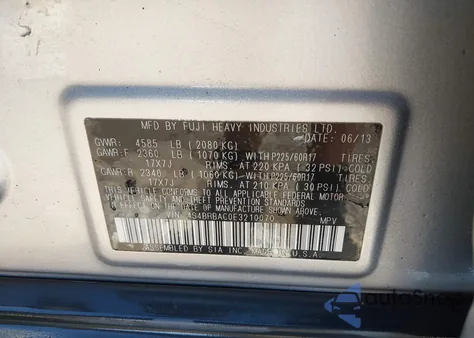 2014 Subaru Outback 2.5I из США, поврежденный, VIN 4S4BRBAC0E3210070